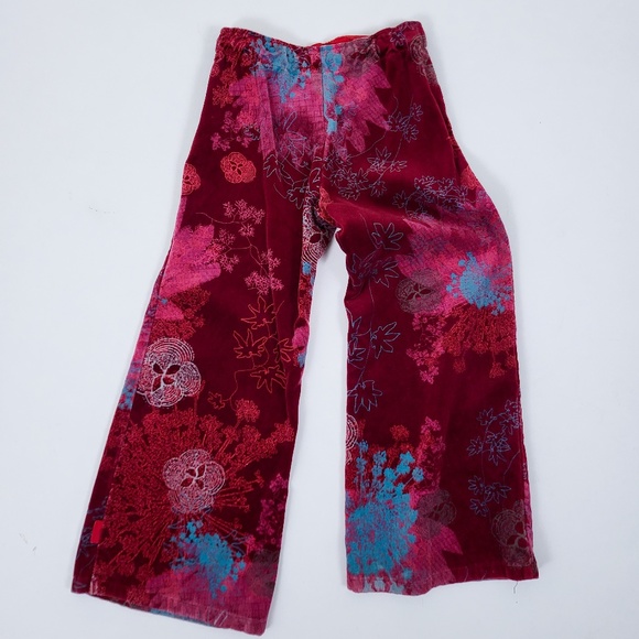KENZO Bell Bottoms Wide Leg High Rise Velvet Abstract Size 5/6/7 Pants - Picture 4 of 9